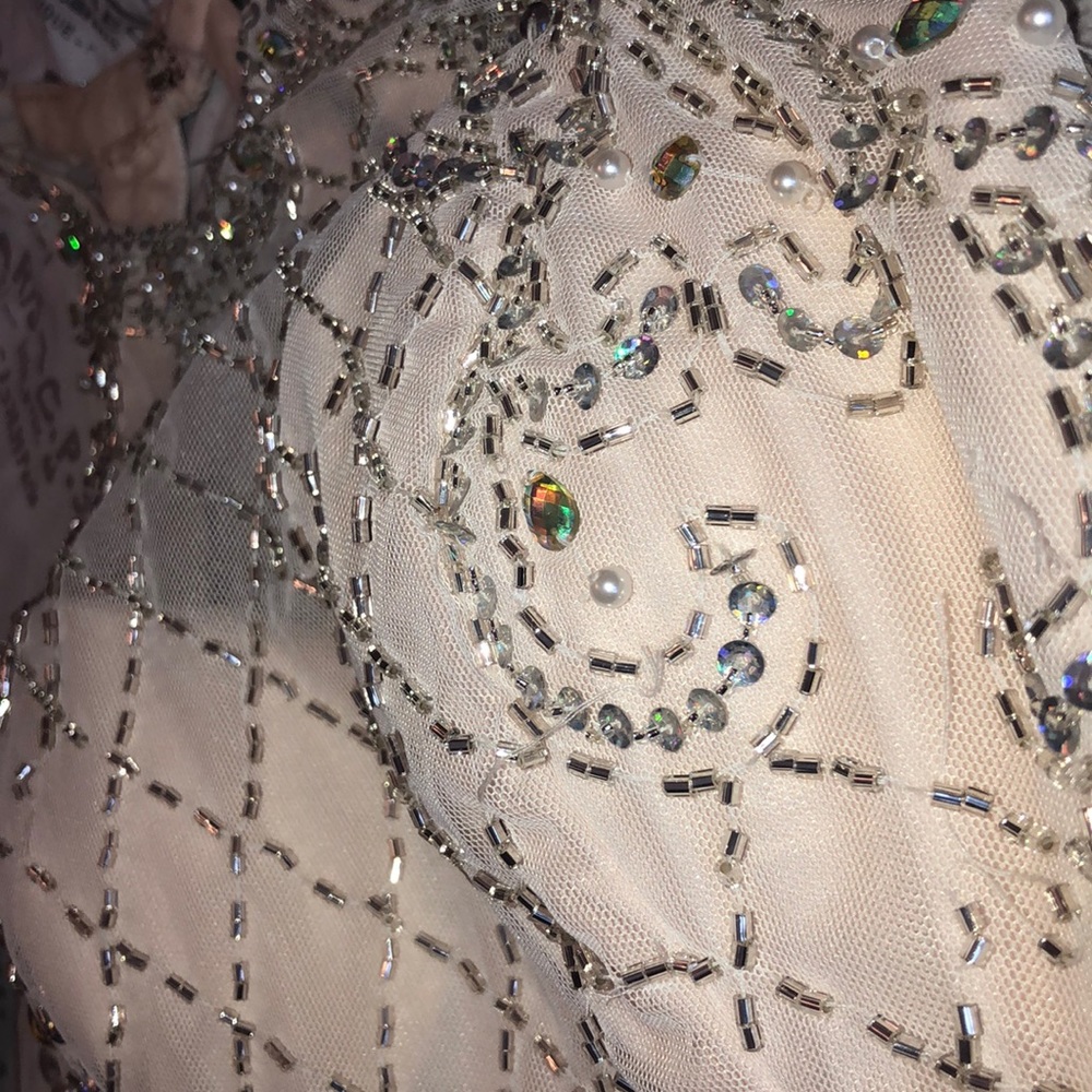 Champagne long prom dress